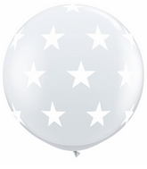 36" Big Stars Diamond Clear (2 Count) Latex Balloons