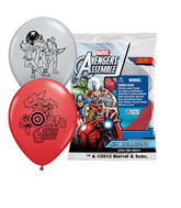 12" Avengers Assemble  6 pack Latex Balloons