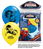 12" Spider-Man  6 pack Latex Balloons