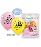 12" Minnie 1st Birthday (6 Pack) Latex Balloons