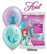12" Ariel 6 pack Latex Balloons