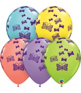 11" Patterned Butterflies Rising 50 Count Latex Balloons
