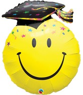 36" Smile Face Party Grad Balloon