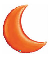 35" Crescent Moon Orange Balloon