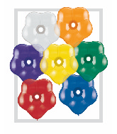 6" Geo Blossom Latex Balloons  (100 Count) Jewel Assort
