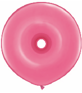 16" Geo Donut Latex Balloons (25 Count) Rose