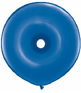 16" Geo Donut Latex Balloons (25 Count) Sapphire Blue Jewel