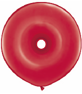 16" Geo Donut Latex Balloons (25 Count) Ruby Red