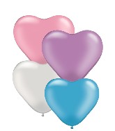 6" Heart Latex Balloons (100 Count) Pearl Assortment