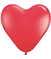 6" Heart Latex Balloons (100 Count) Red