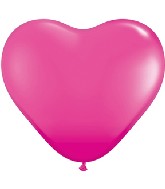 15" Heart Latex Balloons (50 Count) Wild Berry