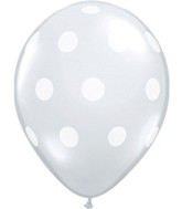 5" Diamond Clear Polka Dots 100 per bag Latex Balloons