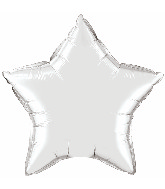 36" Qualatex Star Foil Mylar Balloon Silver
