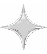 20" Airfill Only Silver Starpoint Balloon
