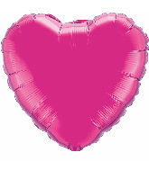 36" Heart Foil Mylar Balloon Magenta
