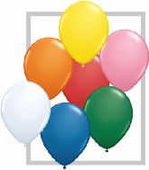 5"  Qualatex Latex Balloons  STD ASSORT W/WHT  100CT