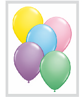 5" Qualatex Latex Balloons PASTEL Assortment (100 Per Bag)