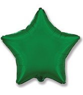 9" Airfill Only Green Star Foil Balloon