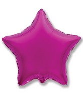 9" Airfill Only Magenta Star Foil Balloon