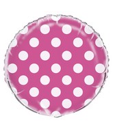 18" Hot Pink Polka Dots Balloon