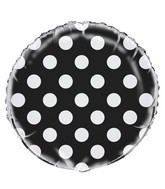 18" Black Polka Dots Balloon