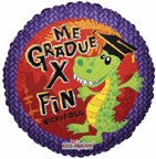 9" Airfill Only Me Gradue Por Fin Dino Balloon