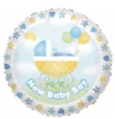 36" New Baby Boy Carriage Balloon
