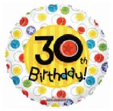 18" Happy 30th Bithday Balloon