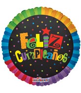 18" Jazzy Colors Feliz Cumpleanos Balloon (Spanish)