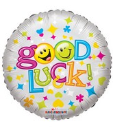 18" Good Luck With Wink And Smileys Balloon