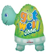 24" Get Well Soon Turtle Shape Mylar Balloon