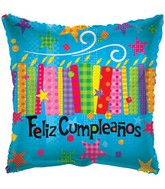 18" Feliz Cumpleanos Candles & Textures Balloon (Spanish)