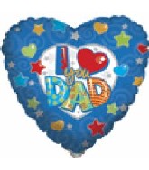 36" I (heart) You Dad Blue Boarder Heart