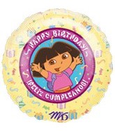 18" Dora Explorer Happy Birthday Spanish Balloon
