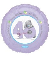 18" Happy Birthday 40th Bear Balloon