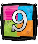 18" Foil Mylar Balloon Number # 9