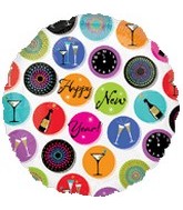18" New Year Icons Balloon