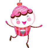 38" SuperShape Valentine Cupcake Balloon