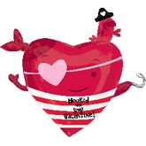 26" Hooked On You Pirate Heart Balloon