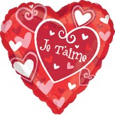 18" Je T'aime Hearts (French)