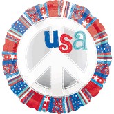 18" USA Peace sign Balloon
