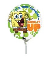 9" Mini Balloon (Airfill Only) SpongeBob Birthday