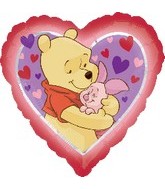 18" Pooh Love Hug Heart Balloon