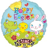28" Singing Cottontail Hoppy Easter Balloon Packaged