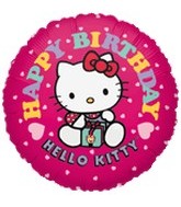 18" Hello Kitty Balloon Pink Happy Birthday
