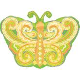 18" Paisley Citrus Butterfly Balloon