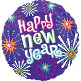 21" Happy New Years Bright Balloon