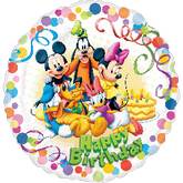 18" Mickey & Friends Party Happy Birthday Balloon