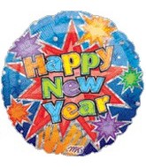 18" Happy New Year Prismatic Balloon
