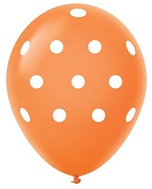 11" Polka Dots Latex Balloons 25 Count Orange